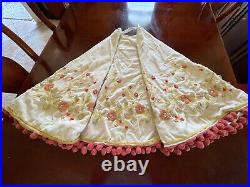 Vtg Christmas Tree Skirt Handmade In India 60 Round