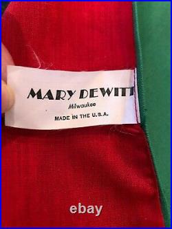 Vtg Mary Dewitt Green Nutcrackers Christmas Tree Skirt 18 Handmade Appliqué