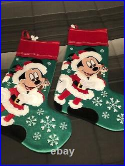 Walt Disney World Mickey Christmas Tree Skirt With 2 New Mickey Stockings
