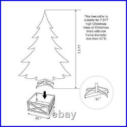 Washed Wooden Tree Collar Tree Stand Cover Christmas Tree Skirt Tree White