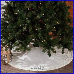 White Christmas Tree Skirt 48 Diameter Vintage Farmhouse Holiday Decorati