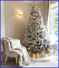 White Faux Fur Christmas Tree Skirt 48 Round