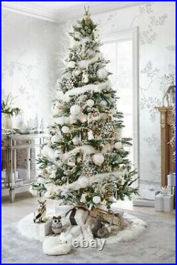 White Fur Christmas Tree Skirt Tree Skirt Xmas 60 inches Diameter