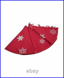 Xia Home Fashions Glisten Snowflake Embroidered Christmas Tree Skirt, 56 Round